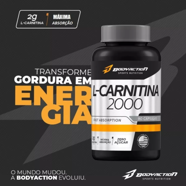 L-Carnitina | 2000 | 90 Cápsulas - BodyAction - Imagem 2