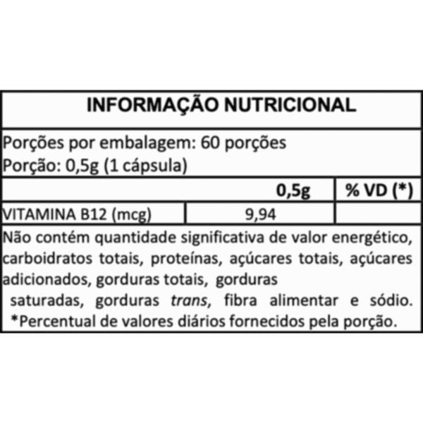 Vitamina B12 | 60 Cápsulas - Fuse Labs - Imagem 2
