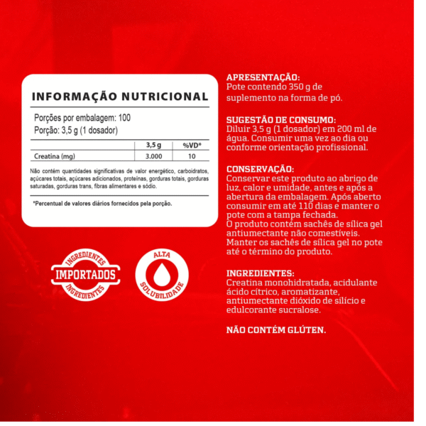 Creatina 100% Pura | Com Sabor | Monohidratada | 350g – Integralmedica - Imagem 3