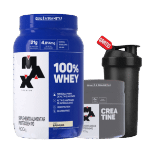 100% Whey + Creatina 100% Pura 300g + Coqueteleira Grátis