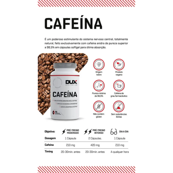 Cafeína | 30 Cápsulas - DUX - Imagem 2