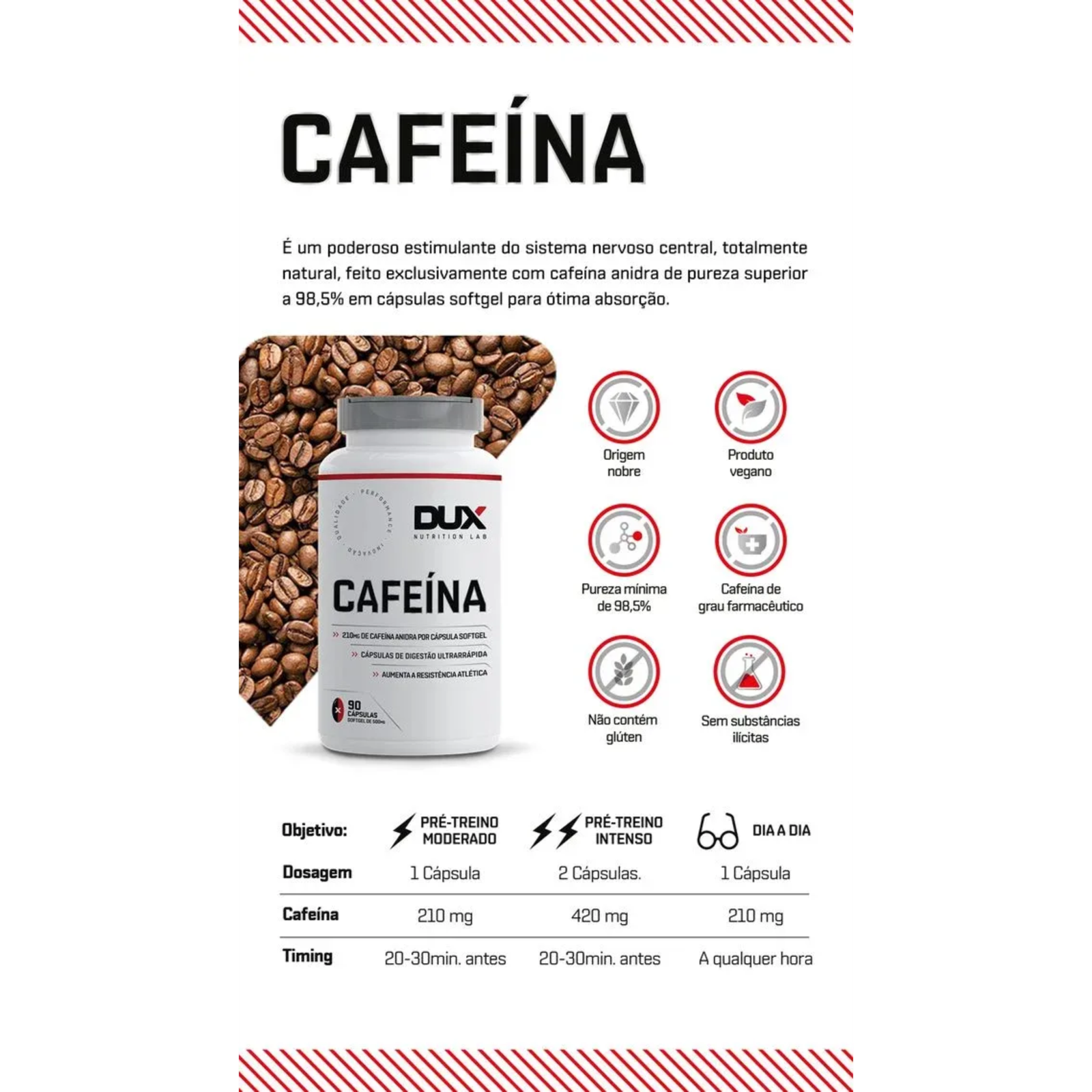 Cafeína | 30 Cápsulas - DUX - Imagem 2