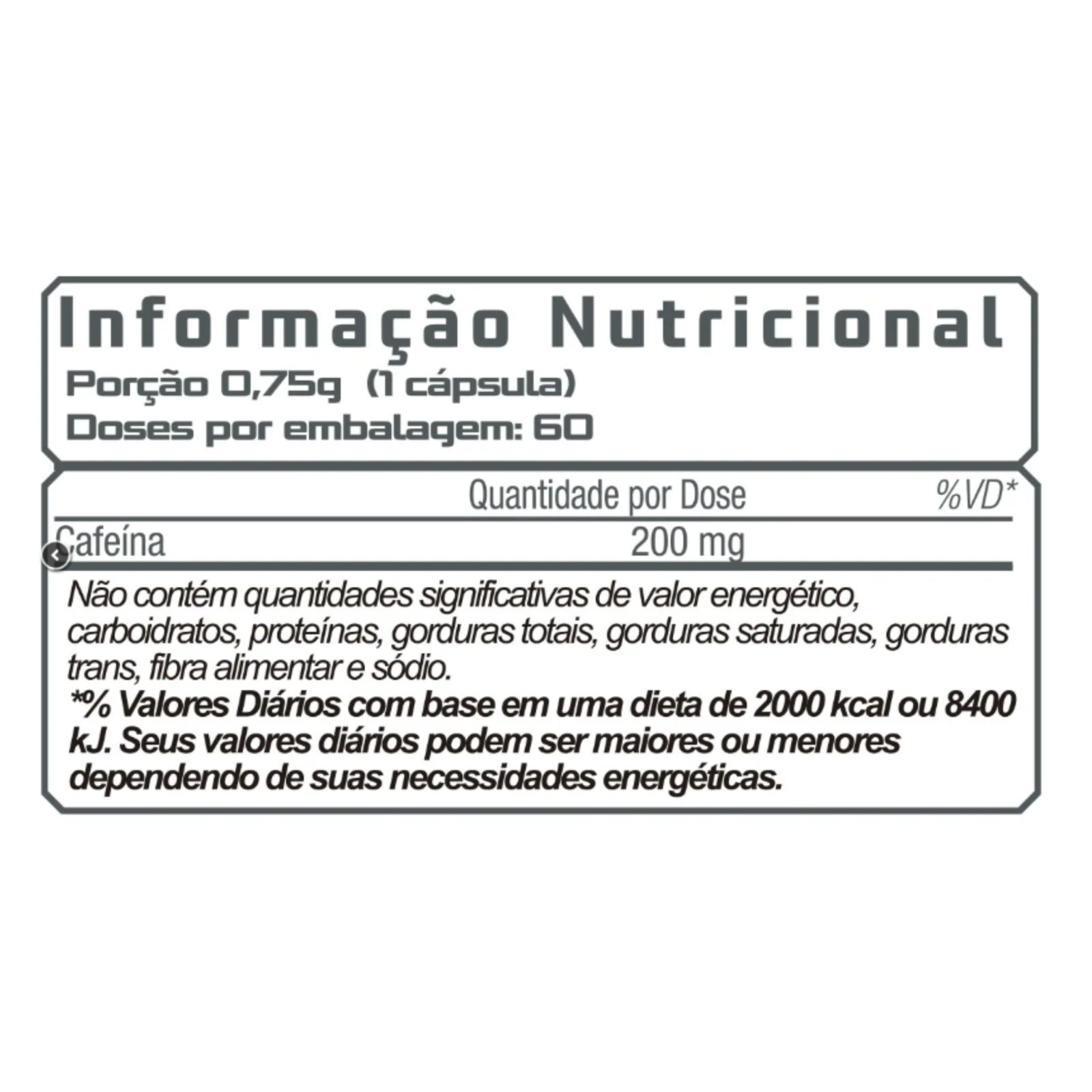 Pure Caffeine | 60 Cápsulas - Muscle Definition - Imagem 2